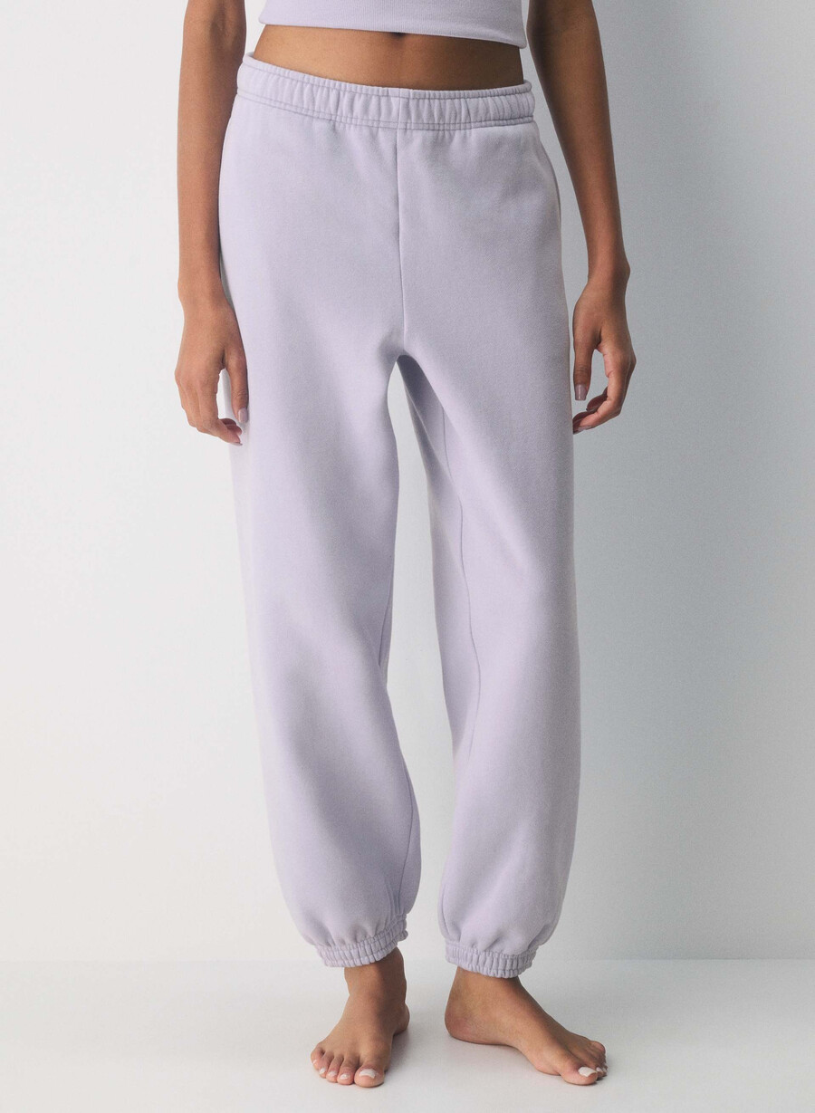 gemütliche fleece-mega-jogginghose wildblower lila