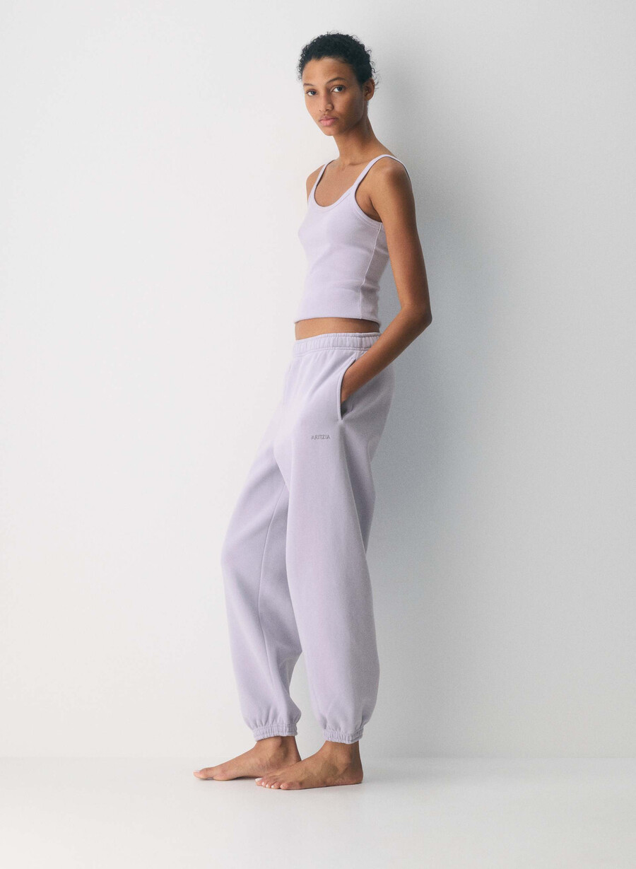 gemütliche fleece-mega-jogginghose wildblower lila