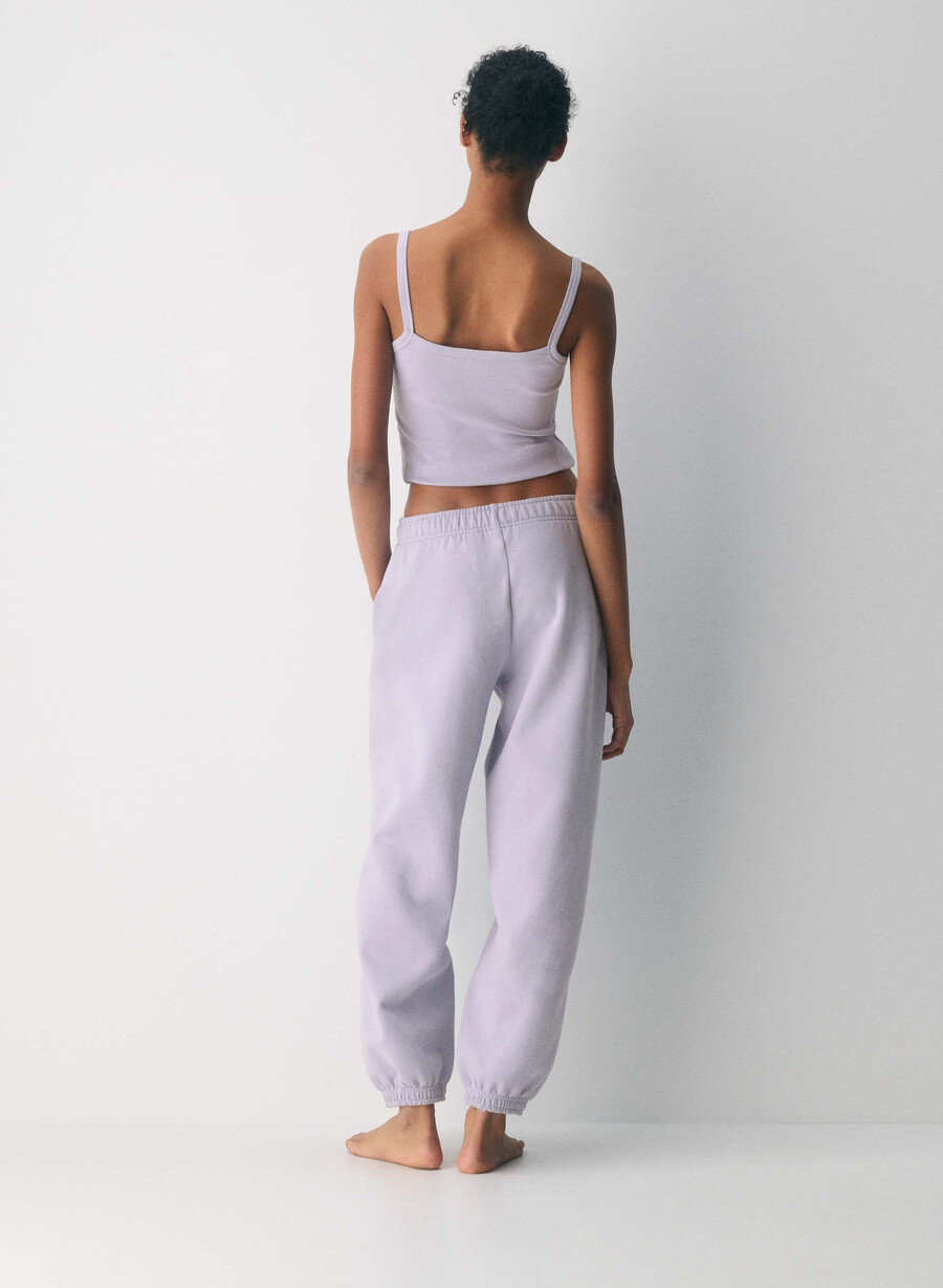 gemütliche fleece-mega-jogginghose wildblower lila