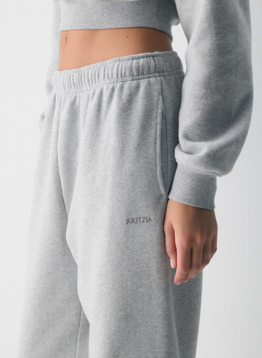 gemütliche mega-jogginghose aus sweatfleece heather chrome