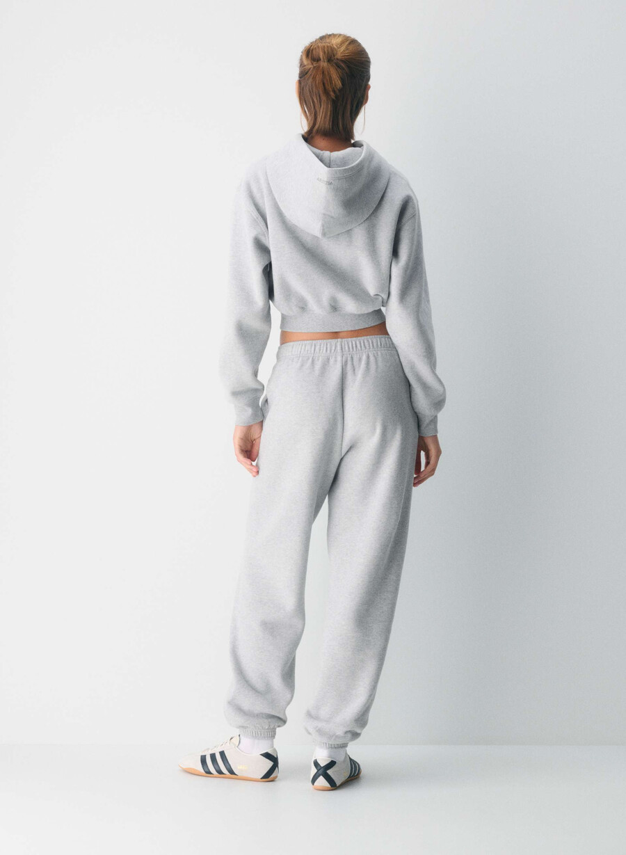 gemütliche mega-jogginghose aus sweatfleece heather chrome