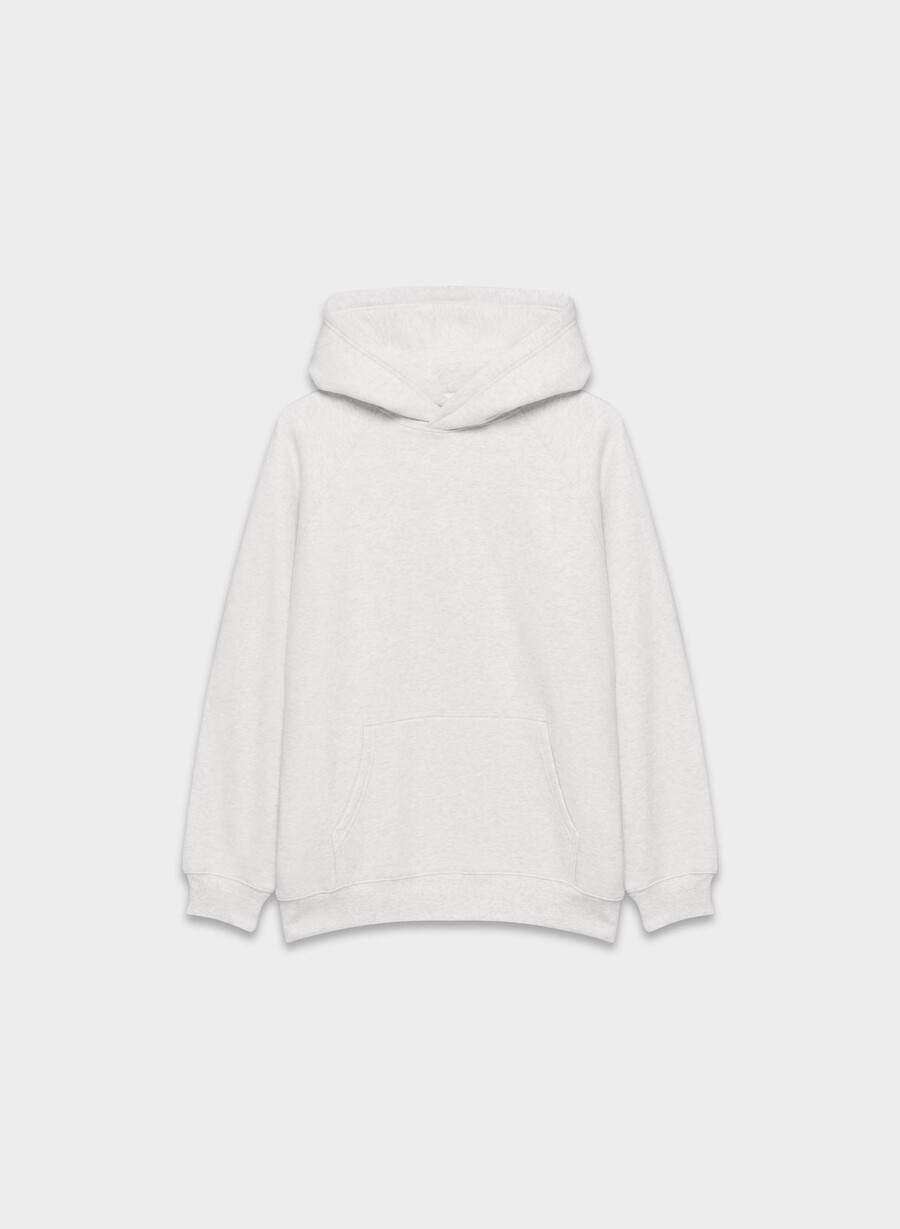 kuscheliger mega raglan hoodie aus sweatfleece meliertes weiß