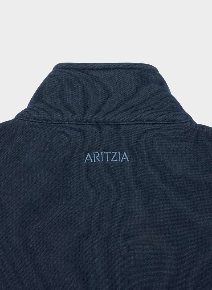 gemütlicher boyfriend-pullover aus sweatfleece mit 12 reißverschluss admiral