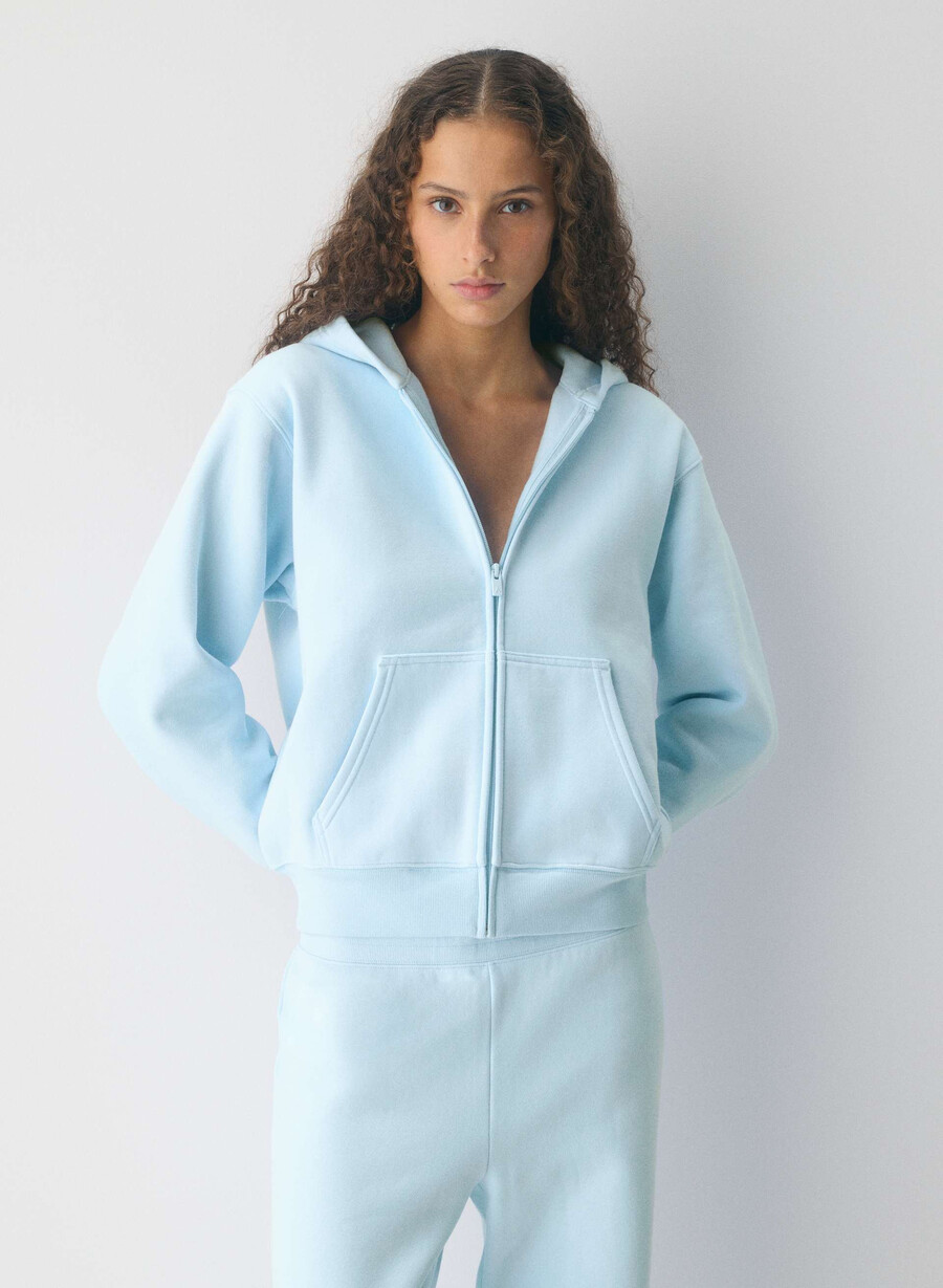 kuscheliger sweatfleece-hoodie mit perfektem reißverschluss villa blau