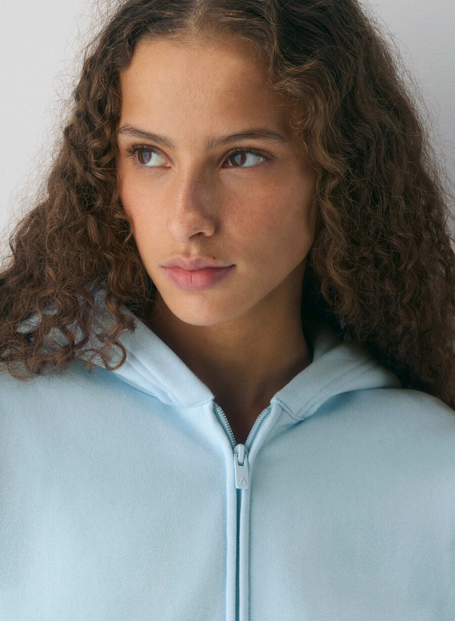 kuscheliger sweatfleece-hoodie mit perfektem reißverschluss villa blau