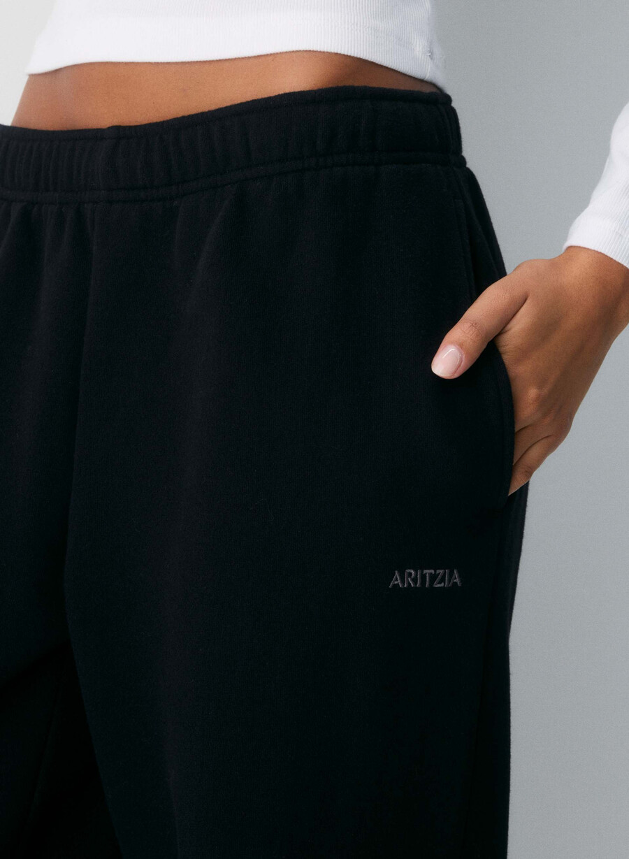 kuschelige sweatfleece mega straight jogginghose schwarz