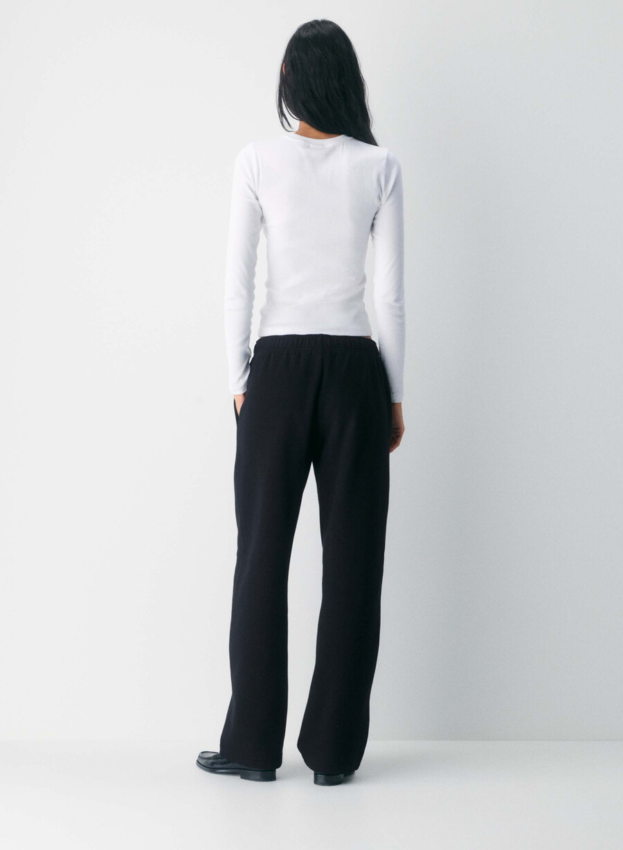 kuschelige sweatfleece mega straight jogginghose schwarz