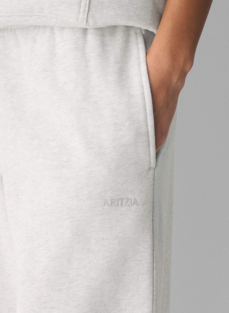 kuschelige sweatfleece mega straight jogginghose heather cloud white