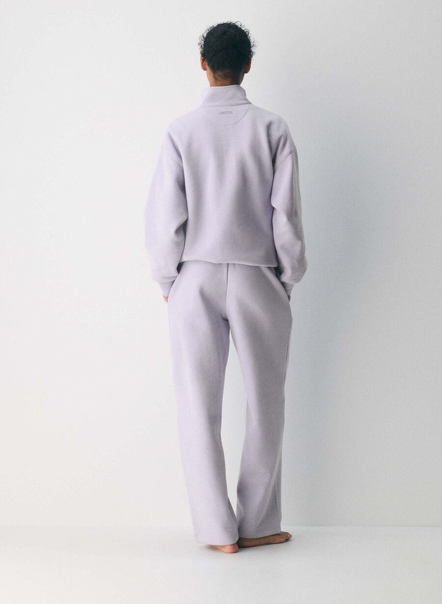 kuschelige mega straight sweatfleece-sweatpants wildblower lilac