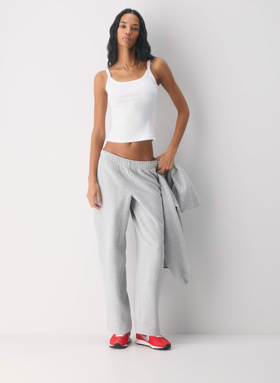 cozy sweatfleece mega straight sweatpant heather chrome