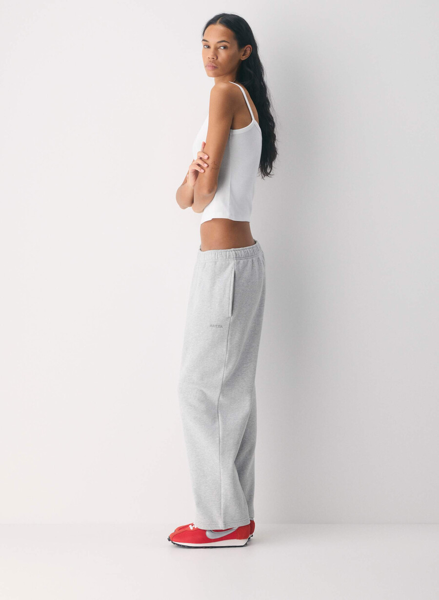cozy sweatfleece mega straight sweatpant heather chrome