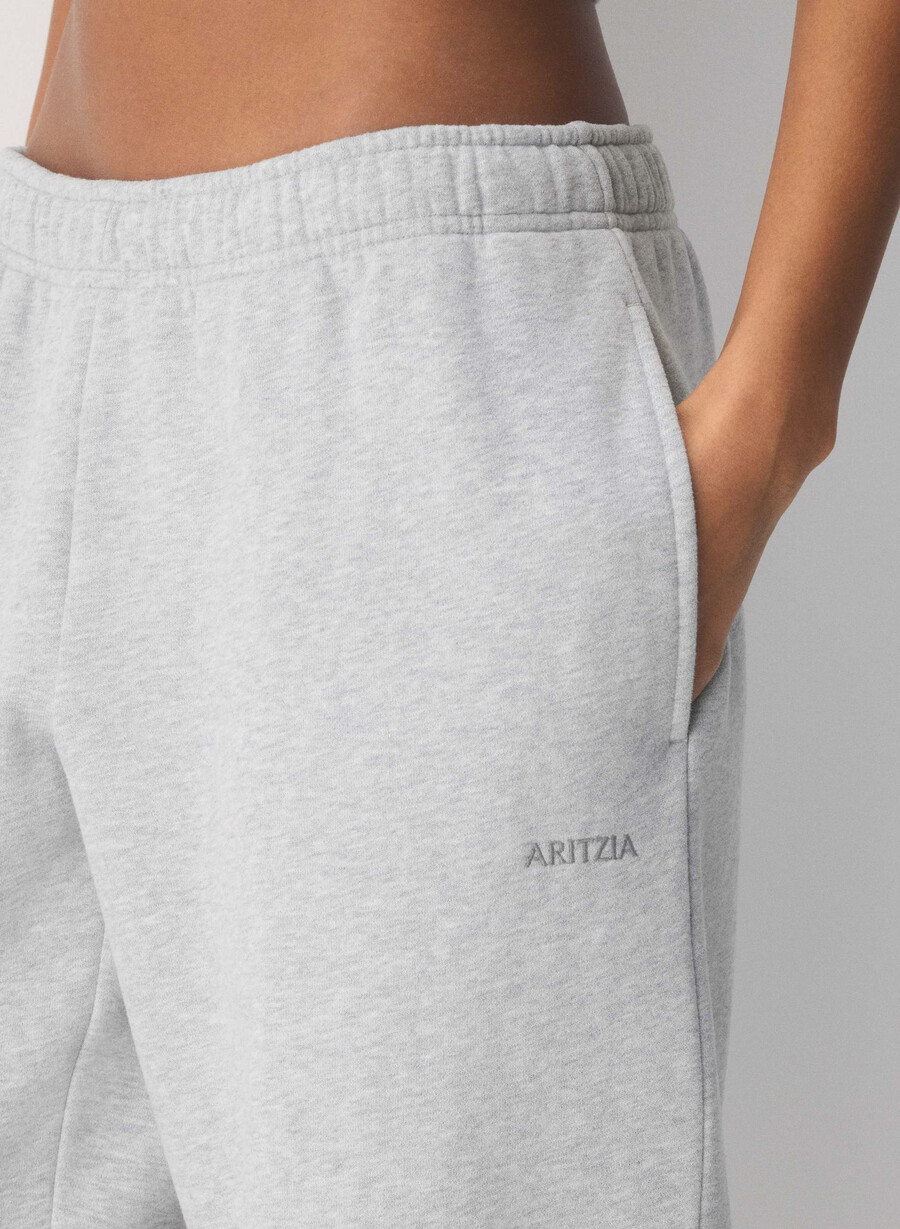 cozy sweatfleece mega straight sweatpant heather chrome