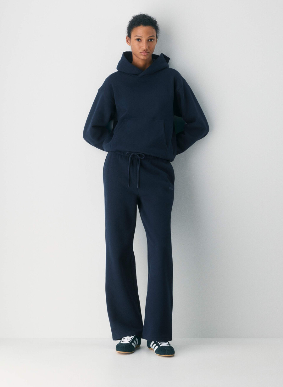 gemütliche boyfriend-sweatpants aus sweatfleece mit weitem schnitt admiral