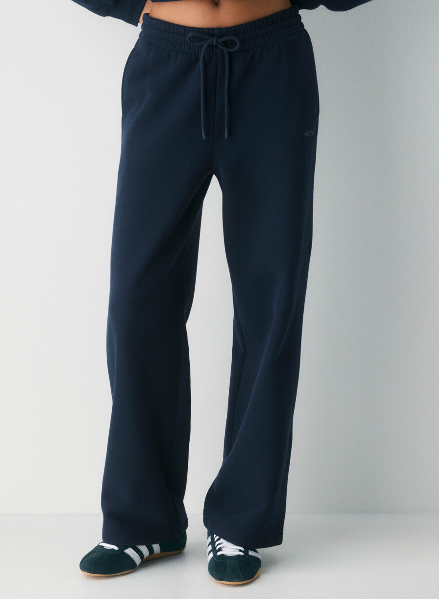 gemütliche boyfriend-sweatpants aus sweatfleece mit weitem schnitt admiral