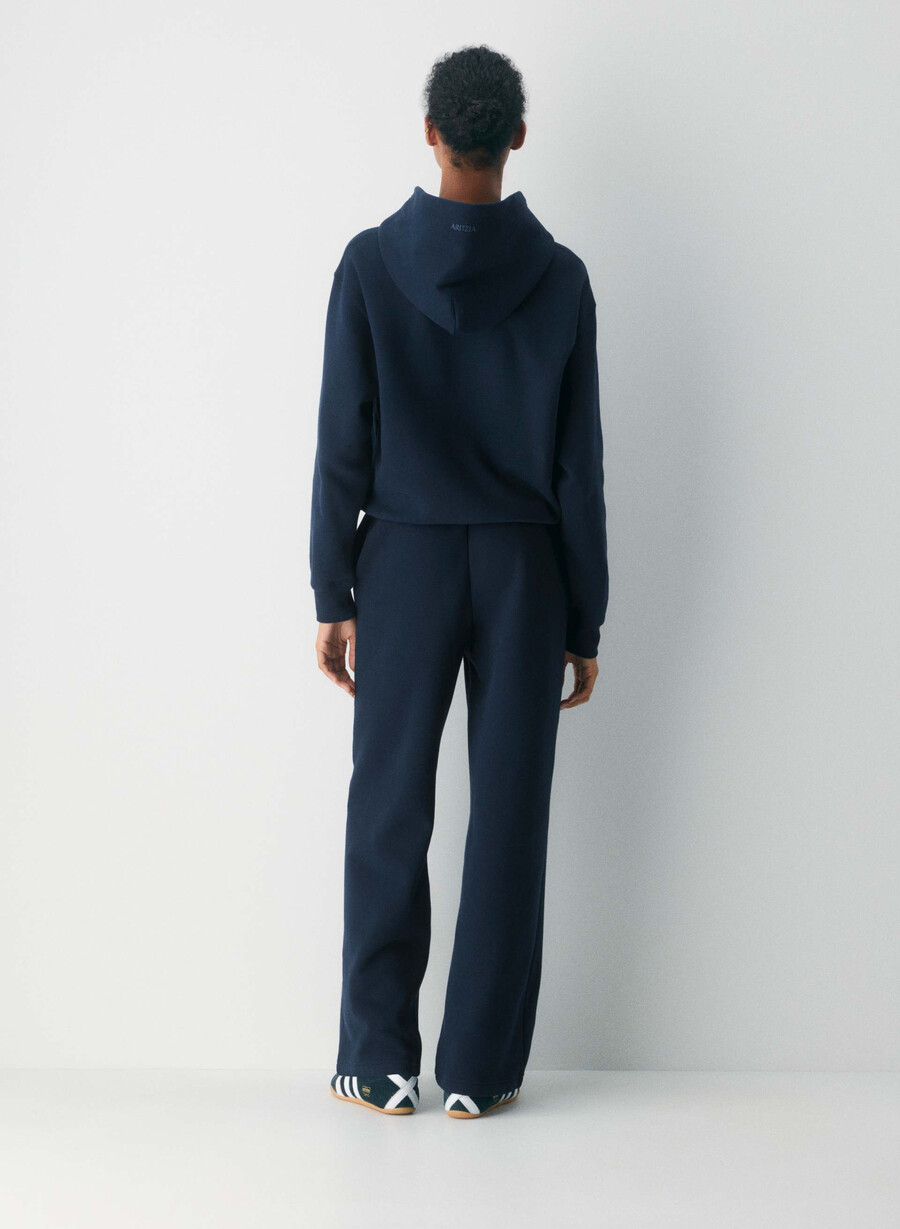gemütliche boyfriend-sweatpants aus sweatfleece mit weitem schnitt admiral
