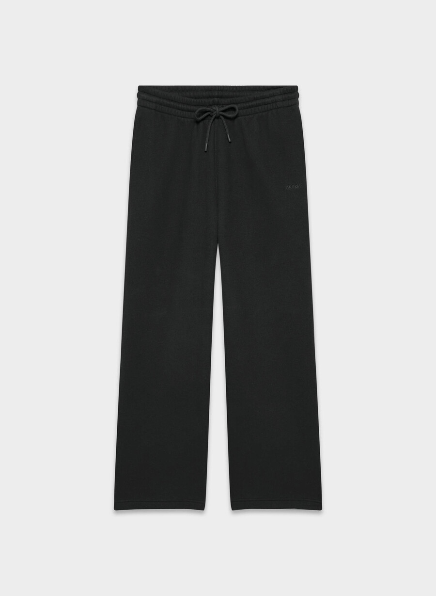gemütliche boyfriend-sweatpants aus sweatfleece weit geschnitten schwarz