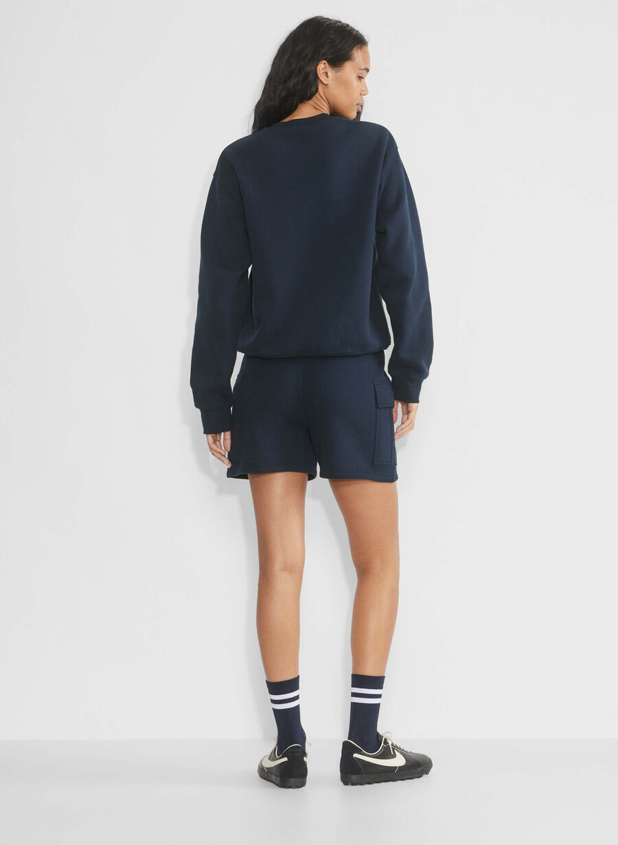 kuschelige sweatfleece mega cargo mid-thigh shorts admiral