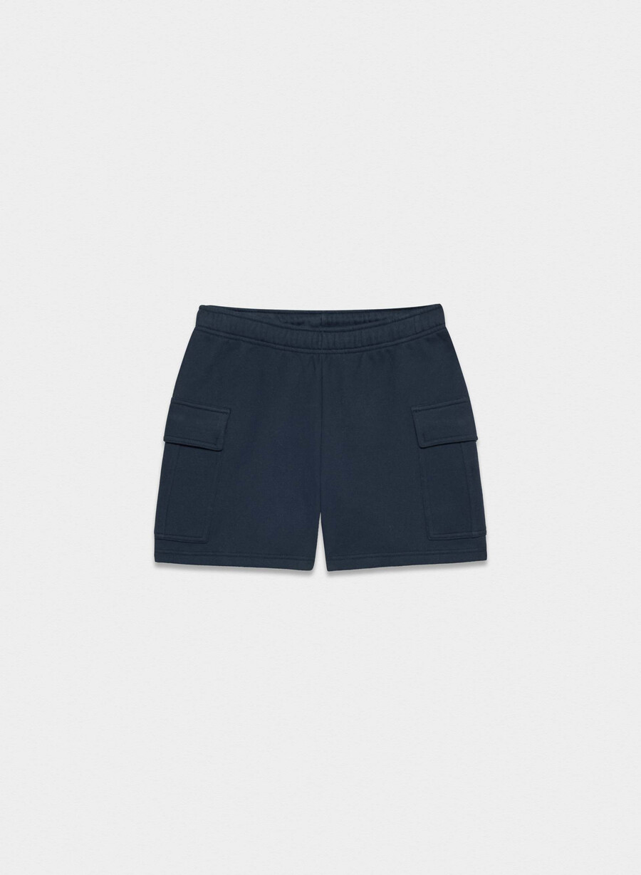 kuschelige sweatfleece mega cargo mid-thigh shorts admiral