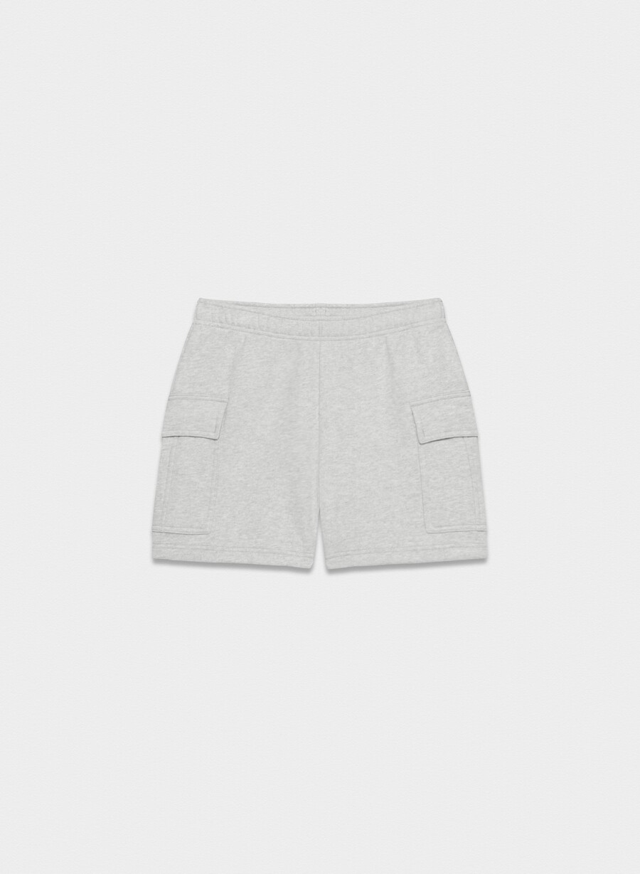 kuschelige sweatfleece mega cargo mid-thigh shorts heather chrome