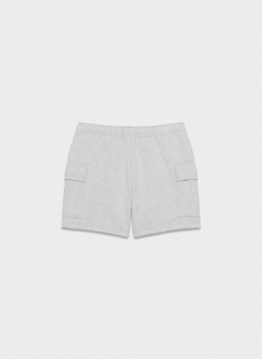 kuschelige sweatfleece mega cargo mid-thigh shorts heather chrome