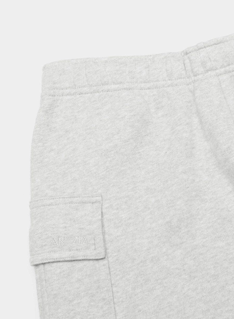 kuschelige sweatfleece mega cargo mid-thigh shorts heather chrome