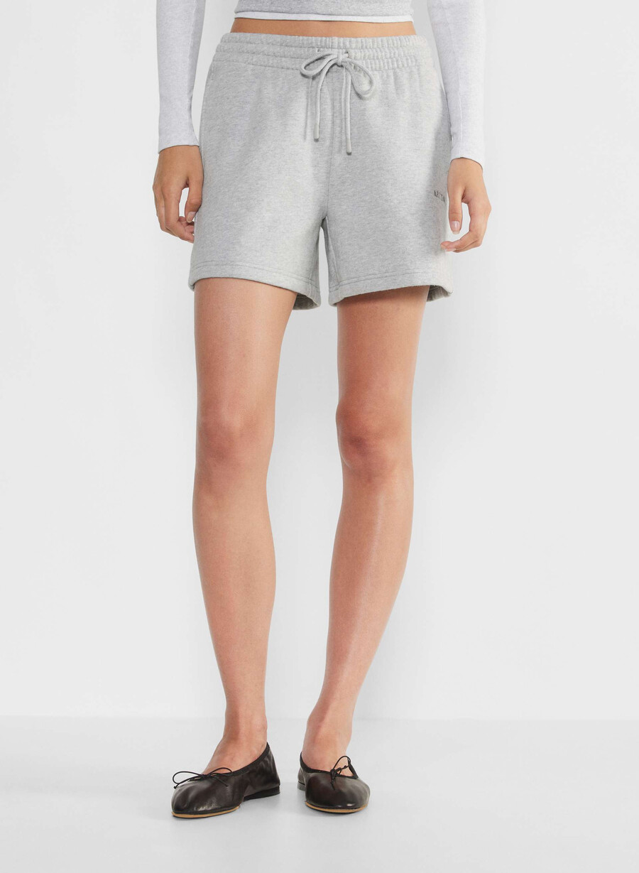 kuschelige boyfriend-shorts aus sweatfleece mittellang bis zum oberschenkel heather chrome
