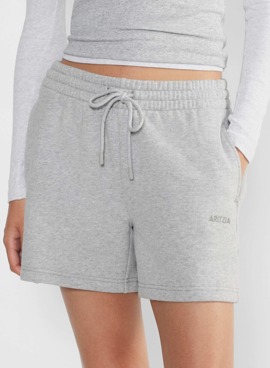 kuschelige boyfriend-shorts aus sweatfleece mittellang bis zum oberschenkel heather chrome