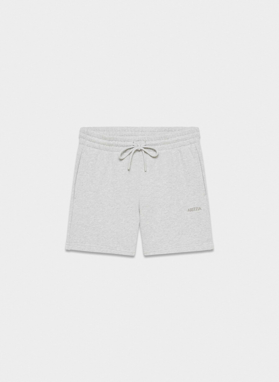 kuschelige boyfriend-shorts aus sweatfleece mittellang bis zum oberschenkel heather chrome