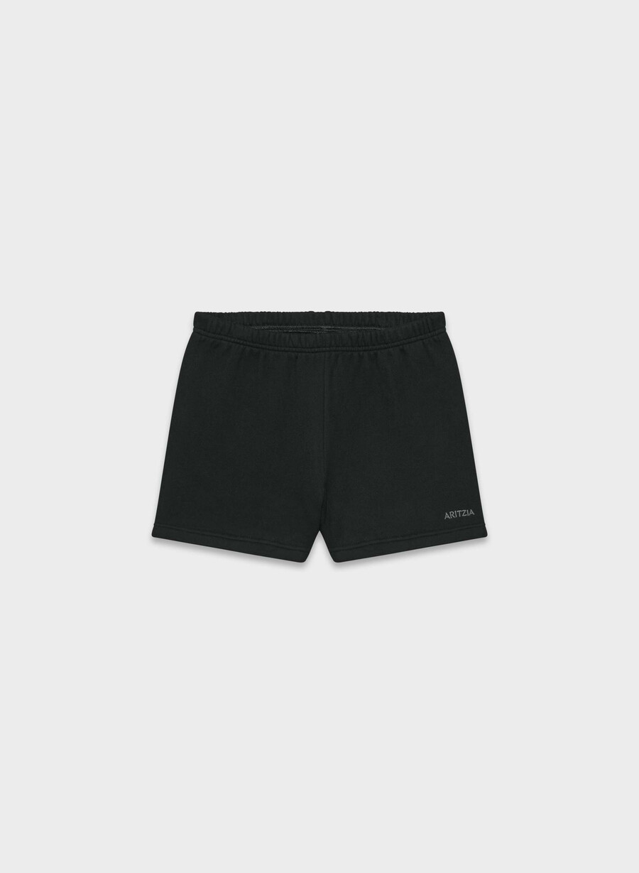 kuschelige fleece-mini-shorts mit hohem bund schwarz