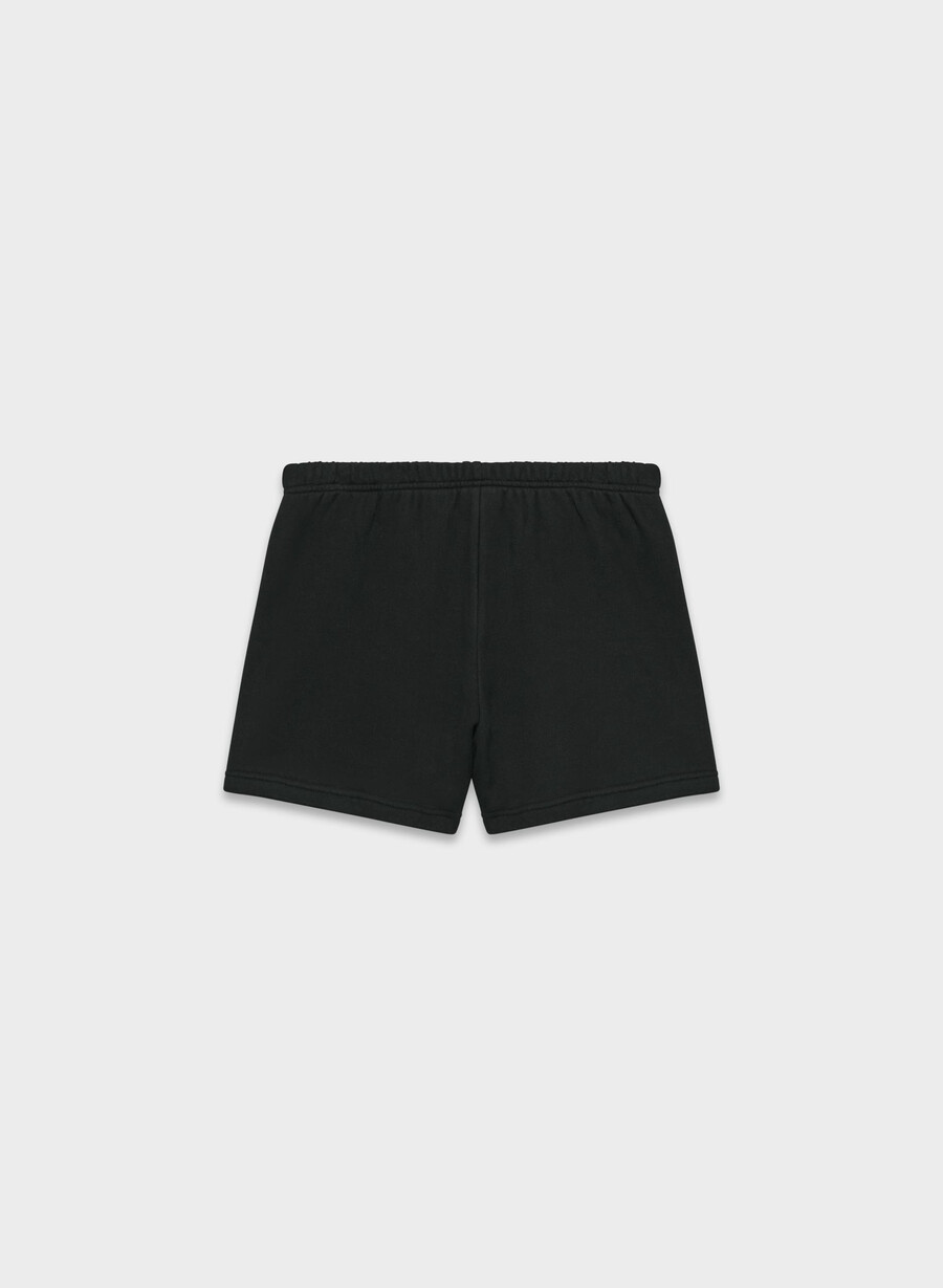 kuschelige fleece-mini-shorts mit hohem bund schwarz