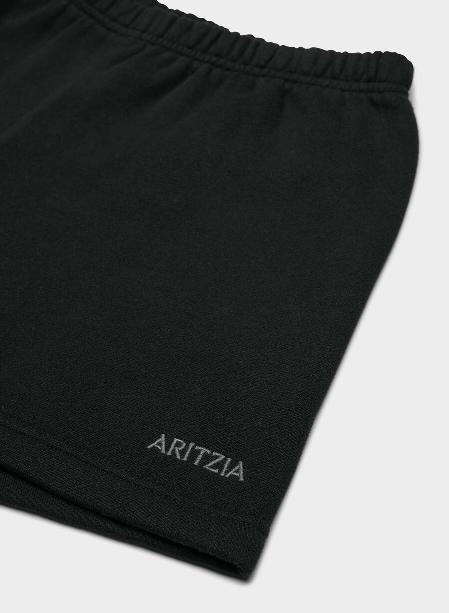kuschelige fleece-mini-shorts mit hohem bund schwarz