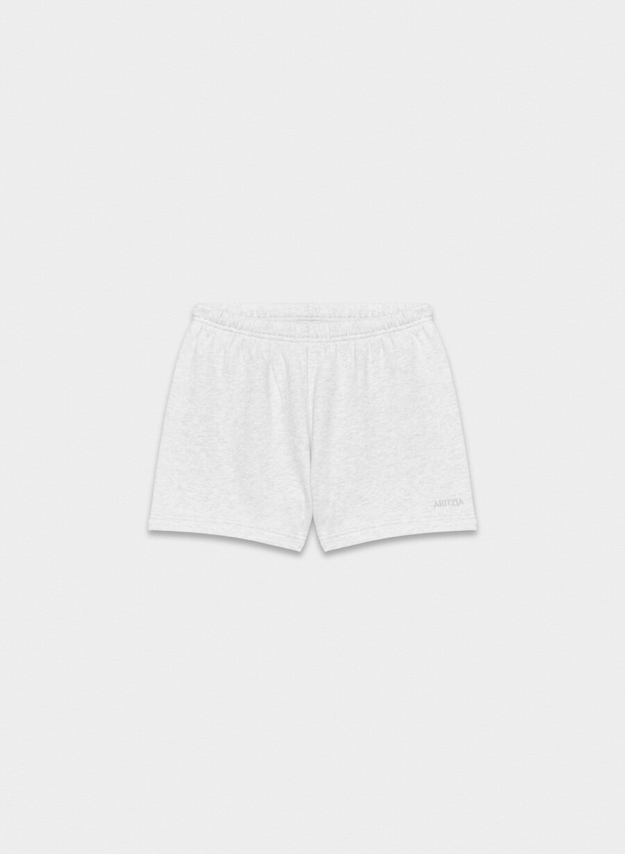 kuschelige sweatfleece-minishorts mit hohem bund farbe heather cloud white