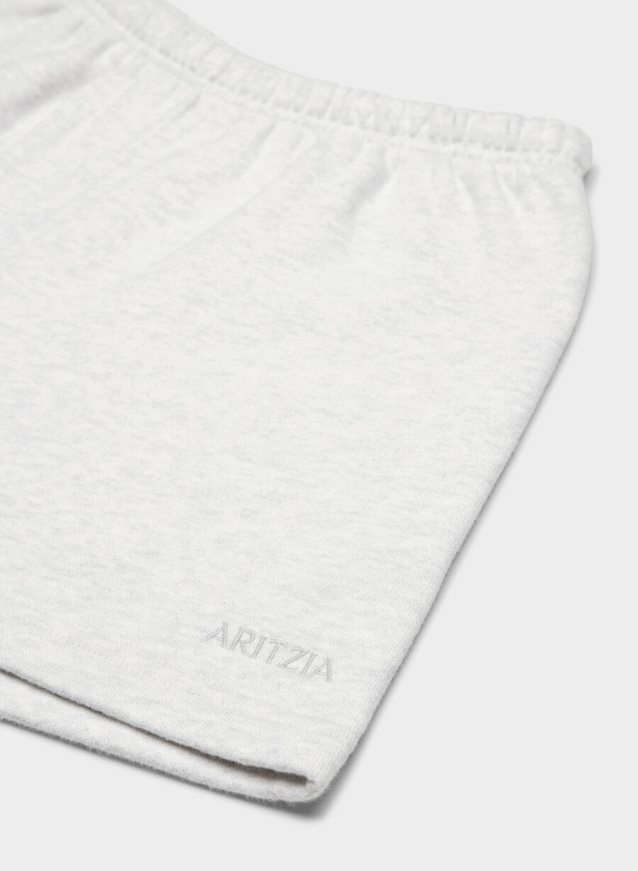 kuschelige sweatfleece-minishorts mit hohem bund farbe heather cloud white