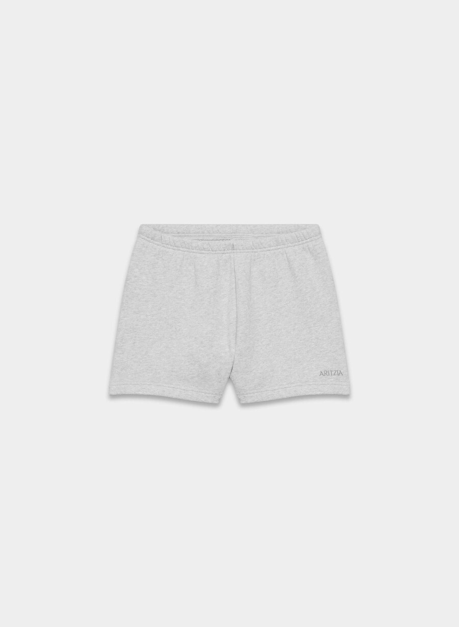 kuschelige sweatfleece-minishorts mit hohem bund heather chrome