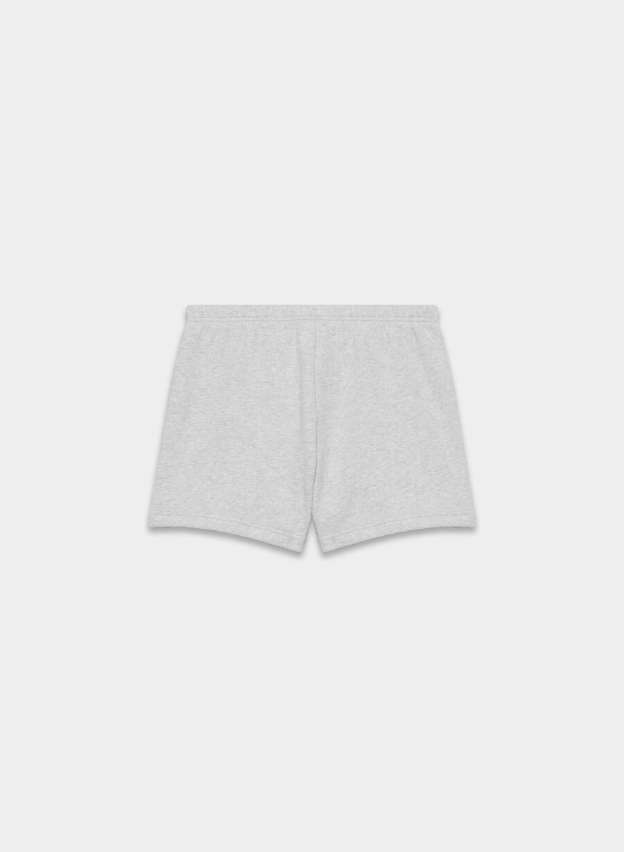 kuschelige sweatfleece-minishorts mit hohem bund heather chrome