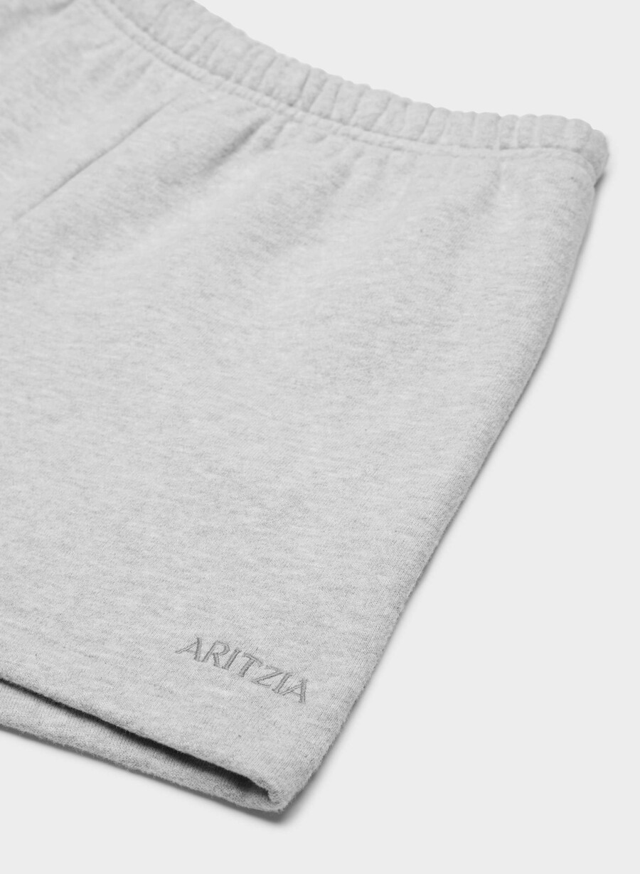 kuschelige sweatfleece-minishorts mit hohem bund heather chrome