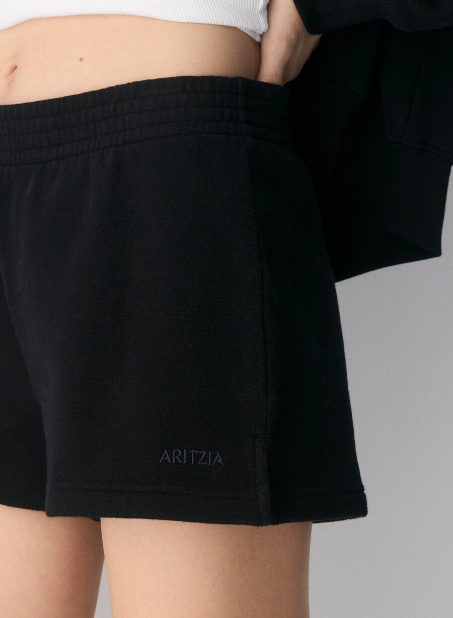 kuschelige sweatfleece-mikroshorts schwarz