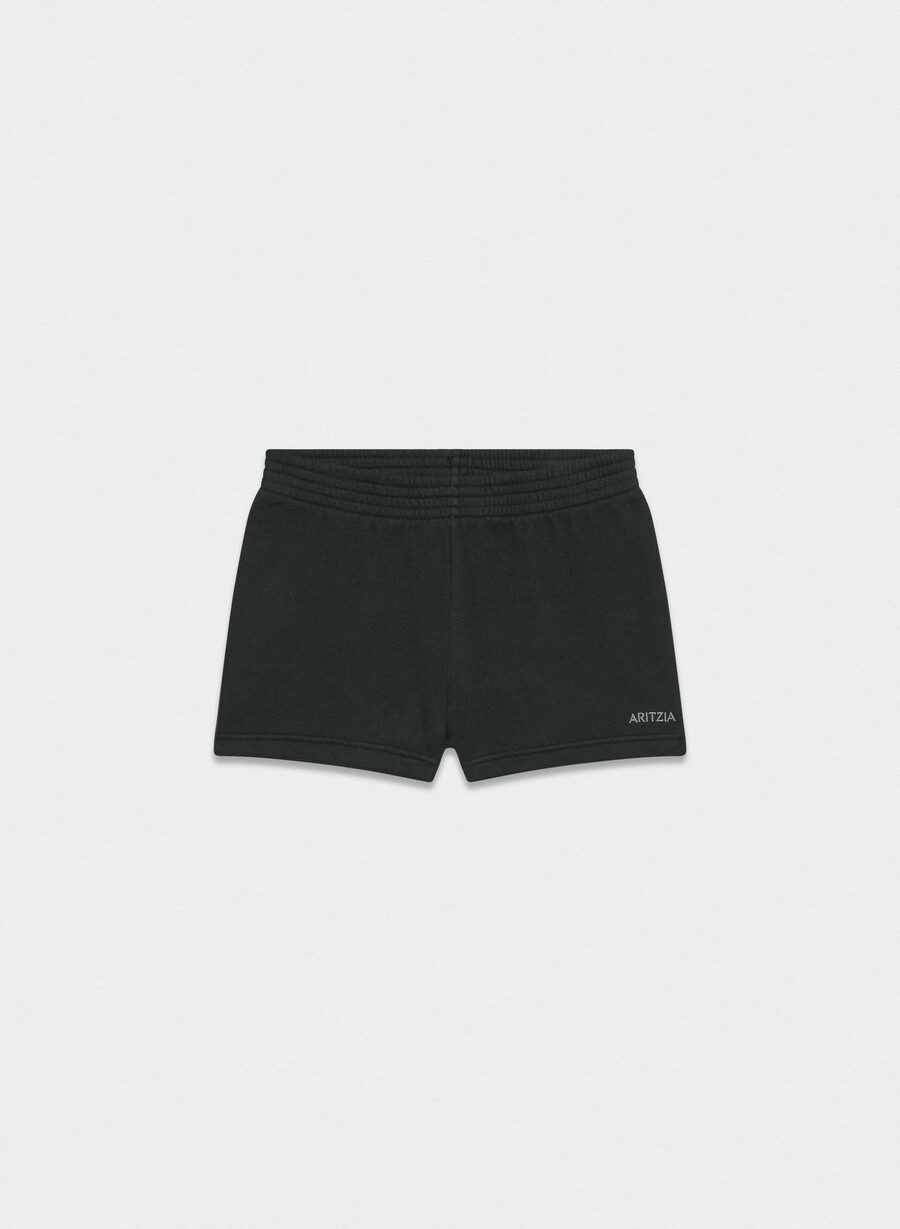 kuschelige sweatfleece-mikroshorts schwarz