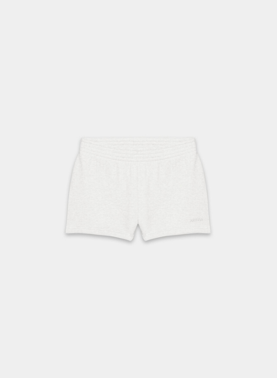 kuschelige sweatfleece-mikroshorts meliertes wolkenweiß