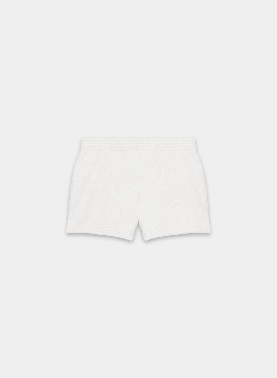 kuschelige sweatfleece-mikroshorts meliertes wolkenweiß