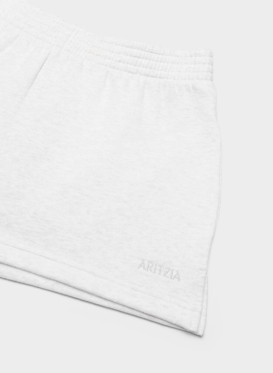 kuschelige sweatfleece-mikroshorts meliertes wolkenweiß