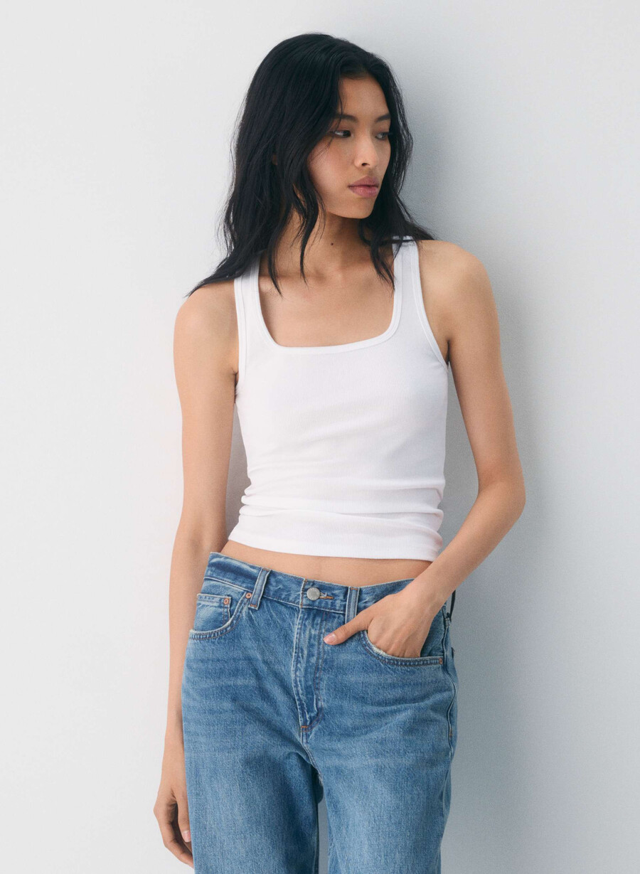 homestretch rippen-frequenz-tanktop weiss