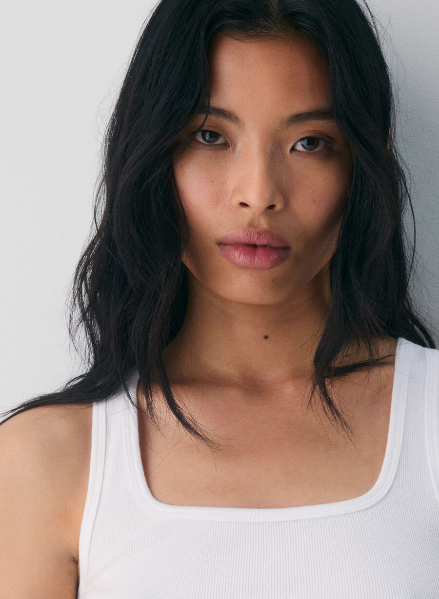 homestretch rippen-frequenz-tanktop weiss
