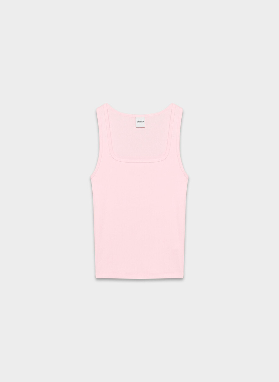 homestretch rippenfrequenztank villa pink
