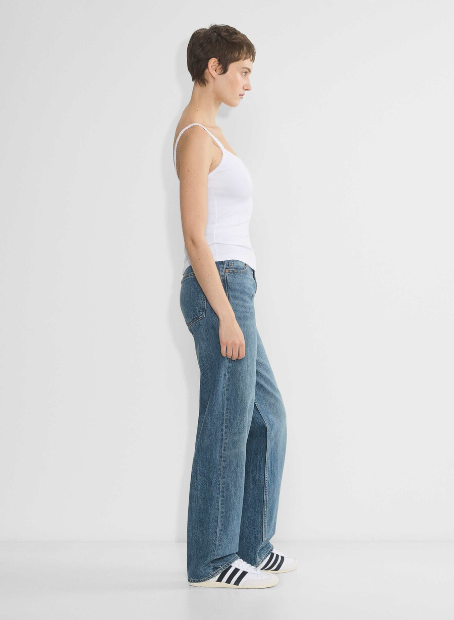 homestretch rippen-spitzen-tanktop mit v-ausschnitt weiss