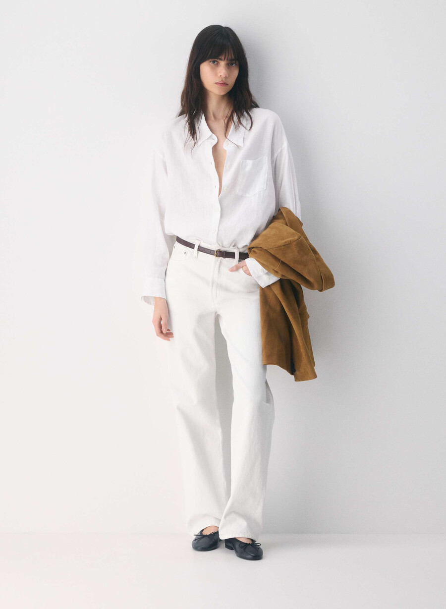 reminisce relaxed leinenhemd weiss