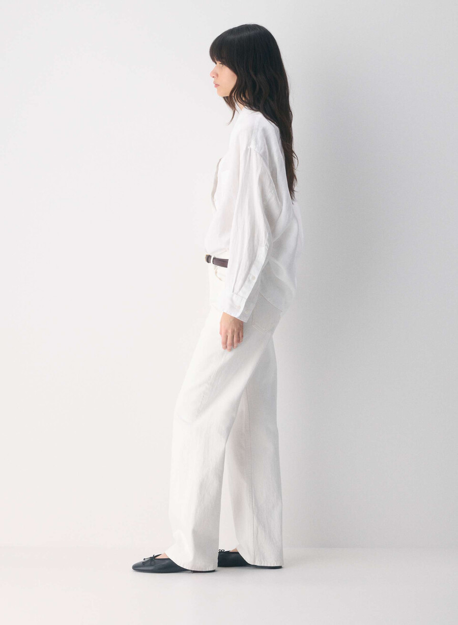 reminisce relaxed leinenhemd weiss