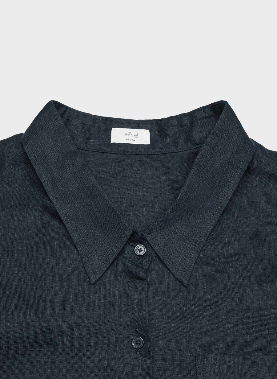 reminisce relaxed leinenhemd dunkelblau