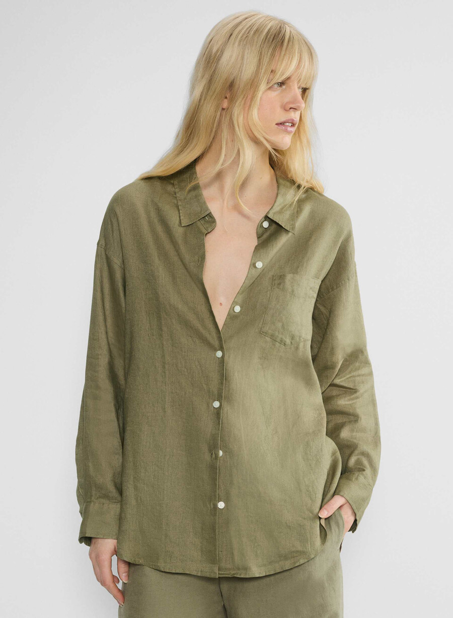 reminisce relaxed leinenhemd sundried olive