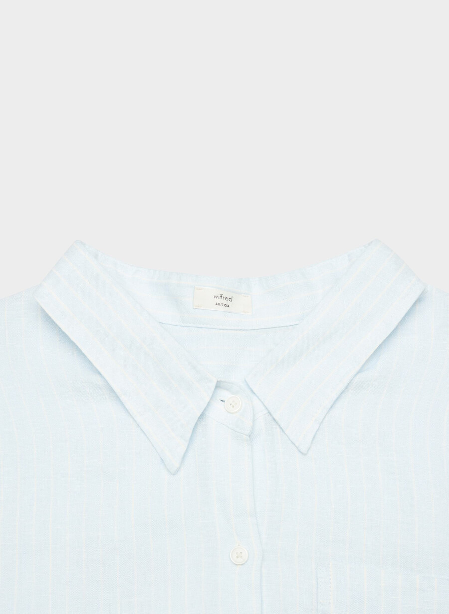 reminisce relaxed linen shirt mtchl strp vla bl o
